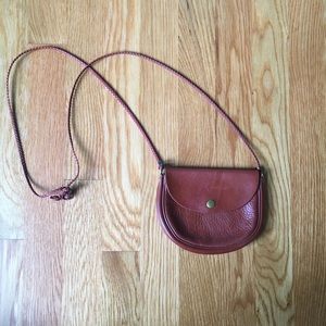 Rust Colored Mini Red Leather Cross Body Bag